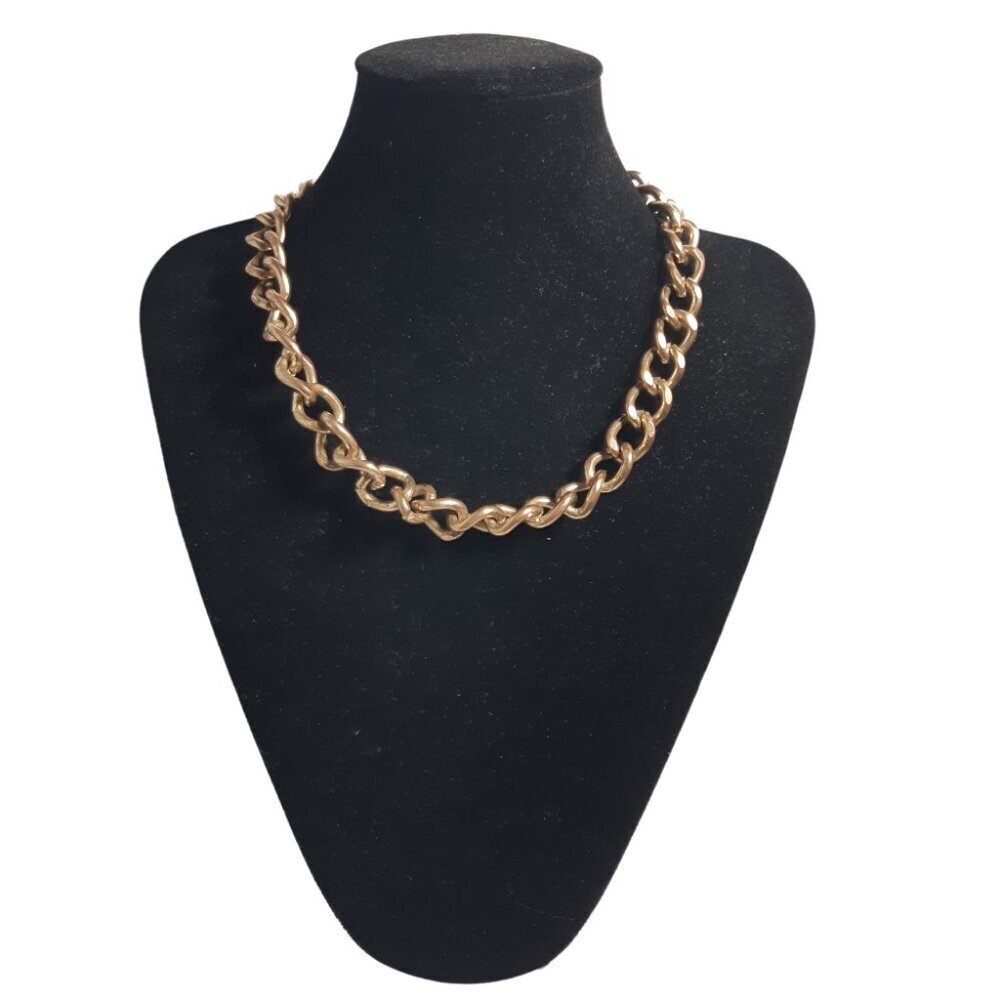 Fashion Jewelry Necklace Thick Chain Link Short Goldtone